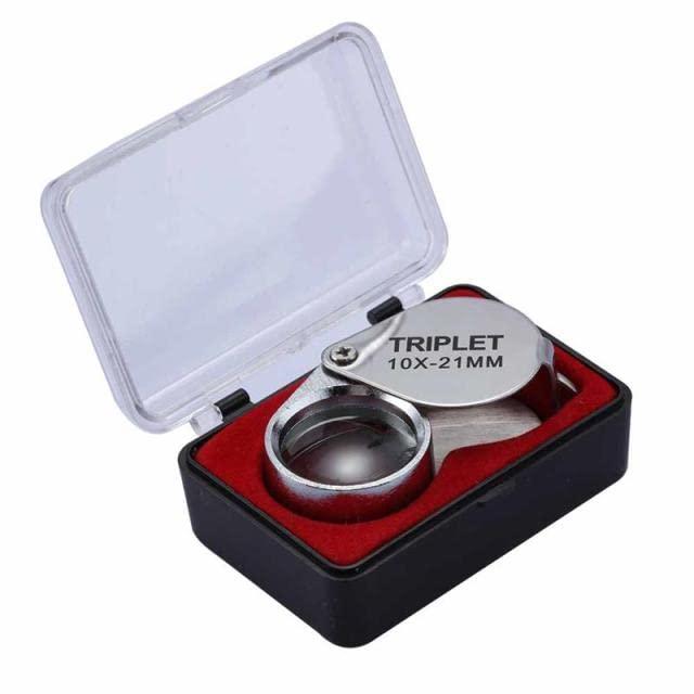 FLaig FLaig Magnifying glassMetal Jewelry Magnifying Glass Jewelers Eye Tool Jewellery Folding Loupe Glass Lens Magnifying Triplet Glass Jewelry Magnifying (Color : 20 X 21 Mm)