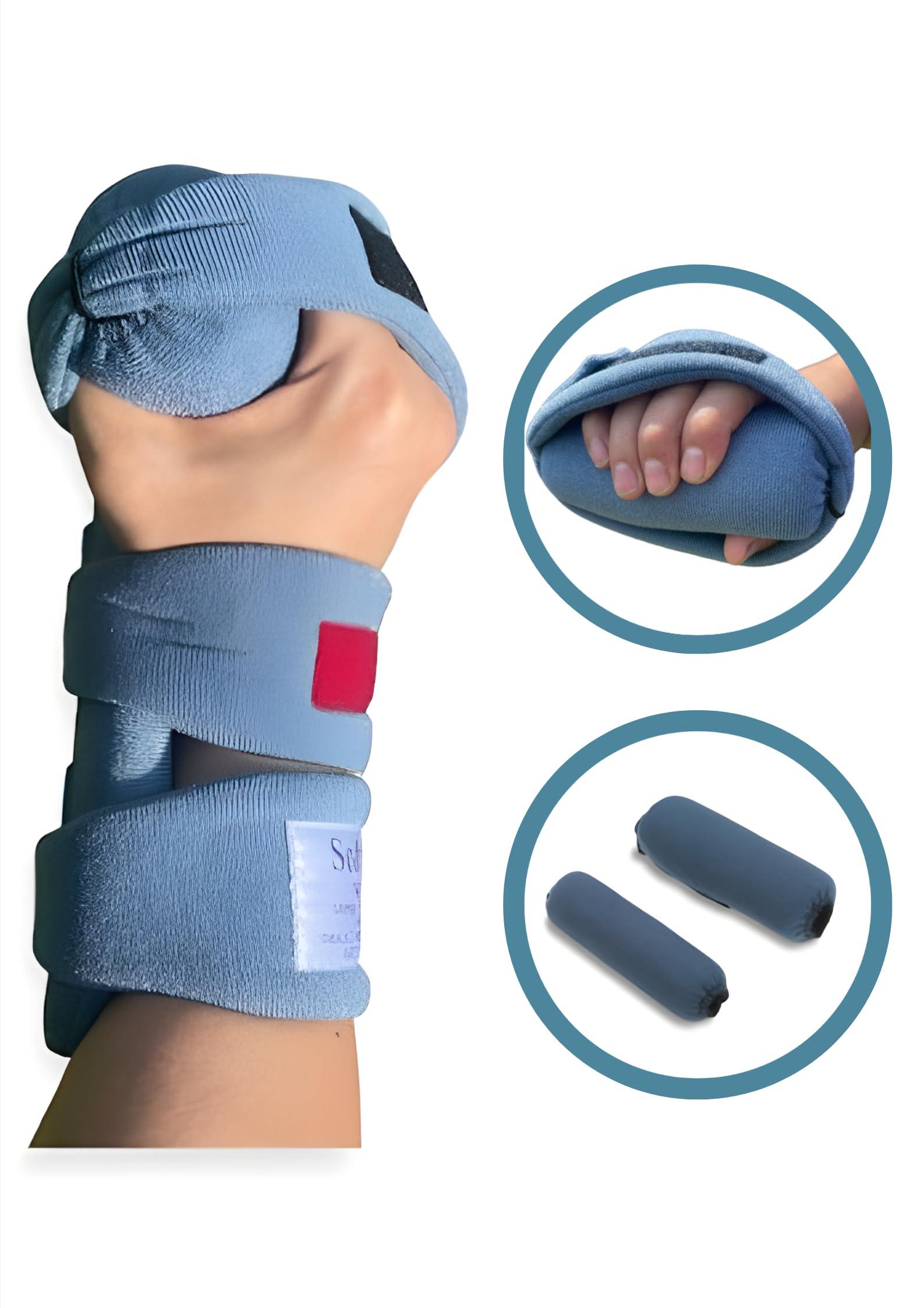 SOFTPRO SOFTPRO WHFO Grip Orthosis Wrist, Hand, Finger Support for Arthritis, Contractures, Deviation Lightweight, Durable, Bend-to-Fit, Static and Progressive Extension Therapy Color Coded Straps. Large Left