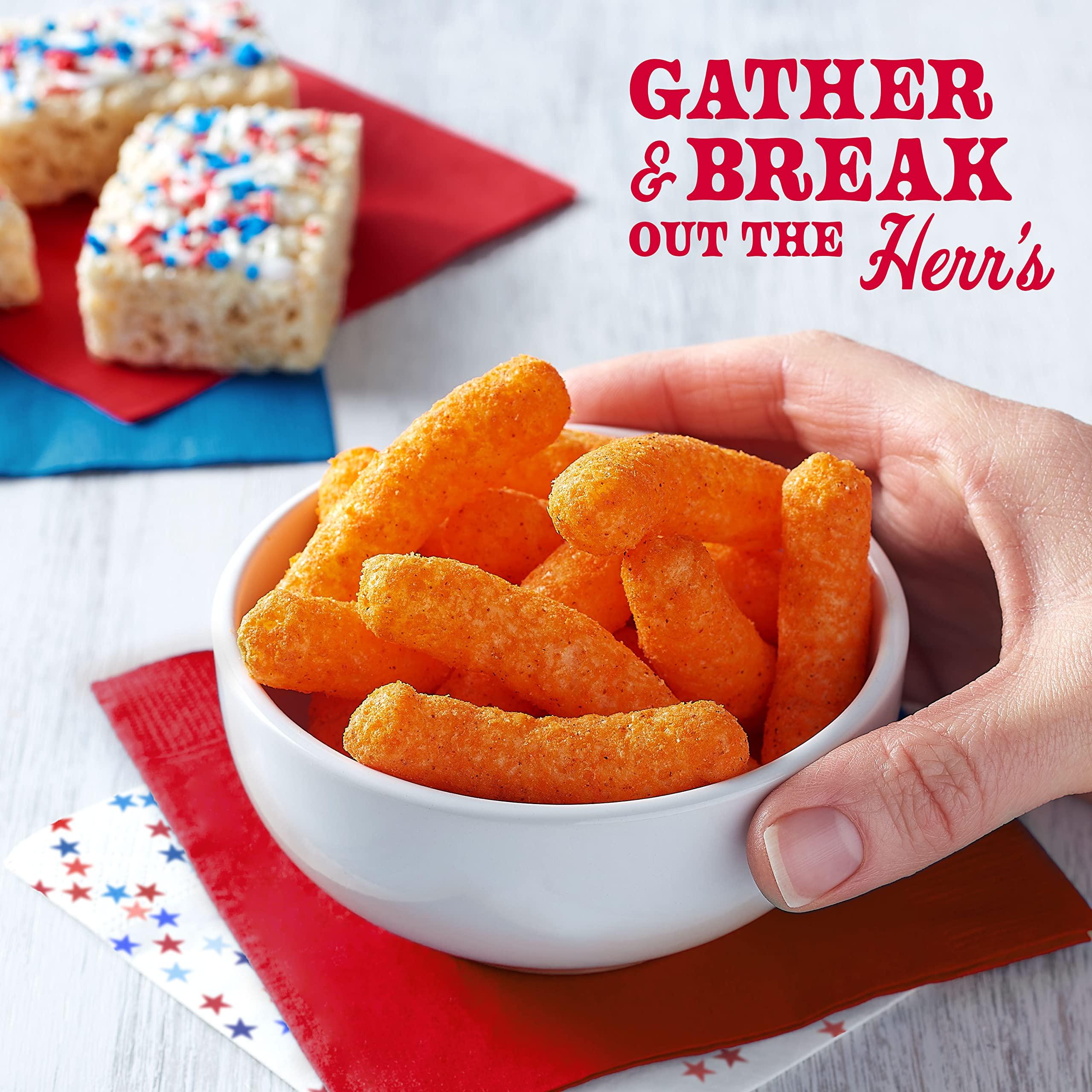 HERR'S Herr’s Cheese Curls, Carolina Reaper Flavor, Gluten Free Snacks, 6oz Bag (12 Count)