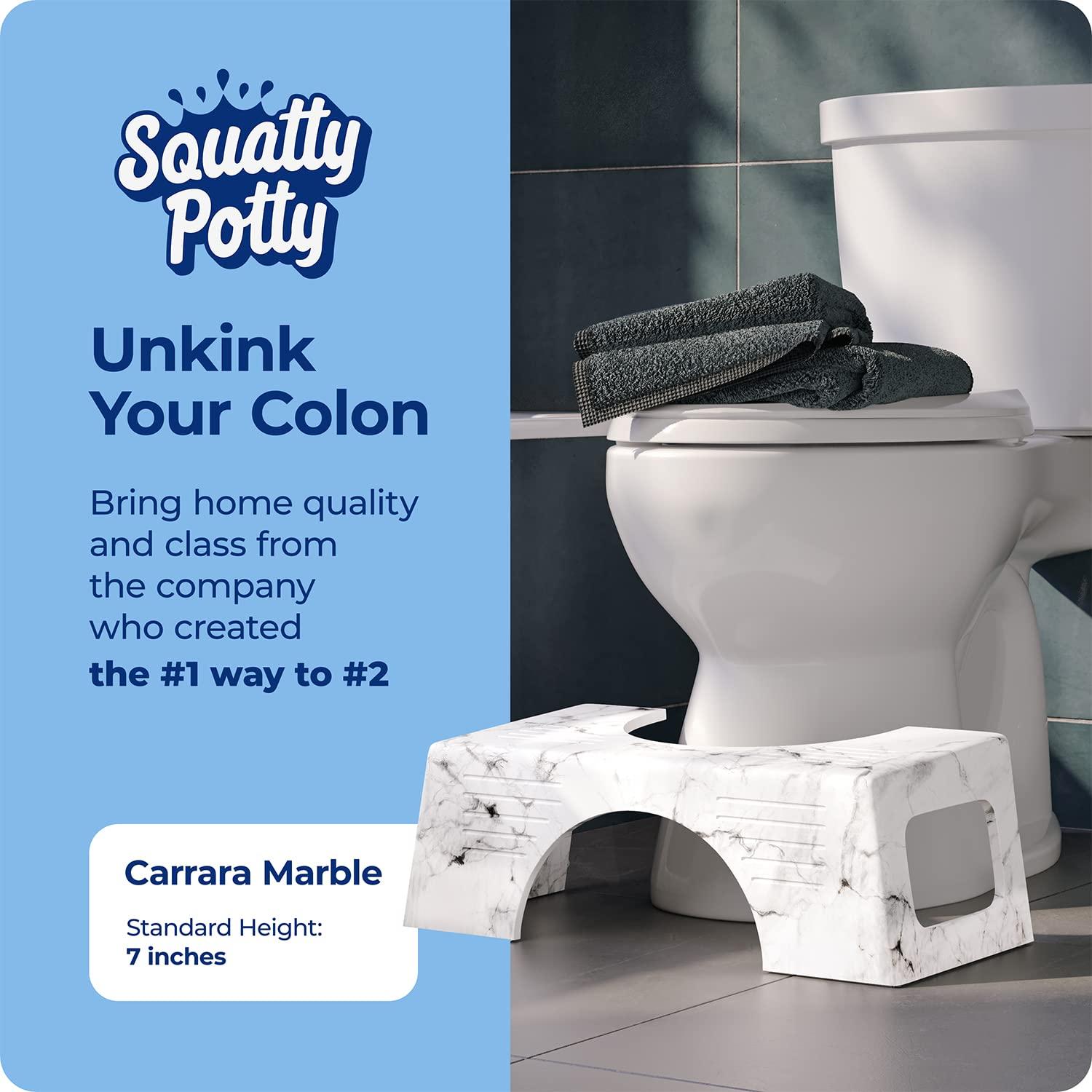 Squatty Potty Squatty Potty Carrara Marble Toilet Stool, Gray, 7 Inch Height