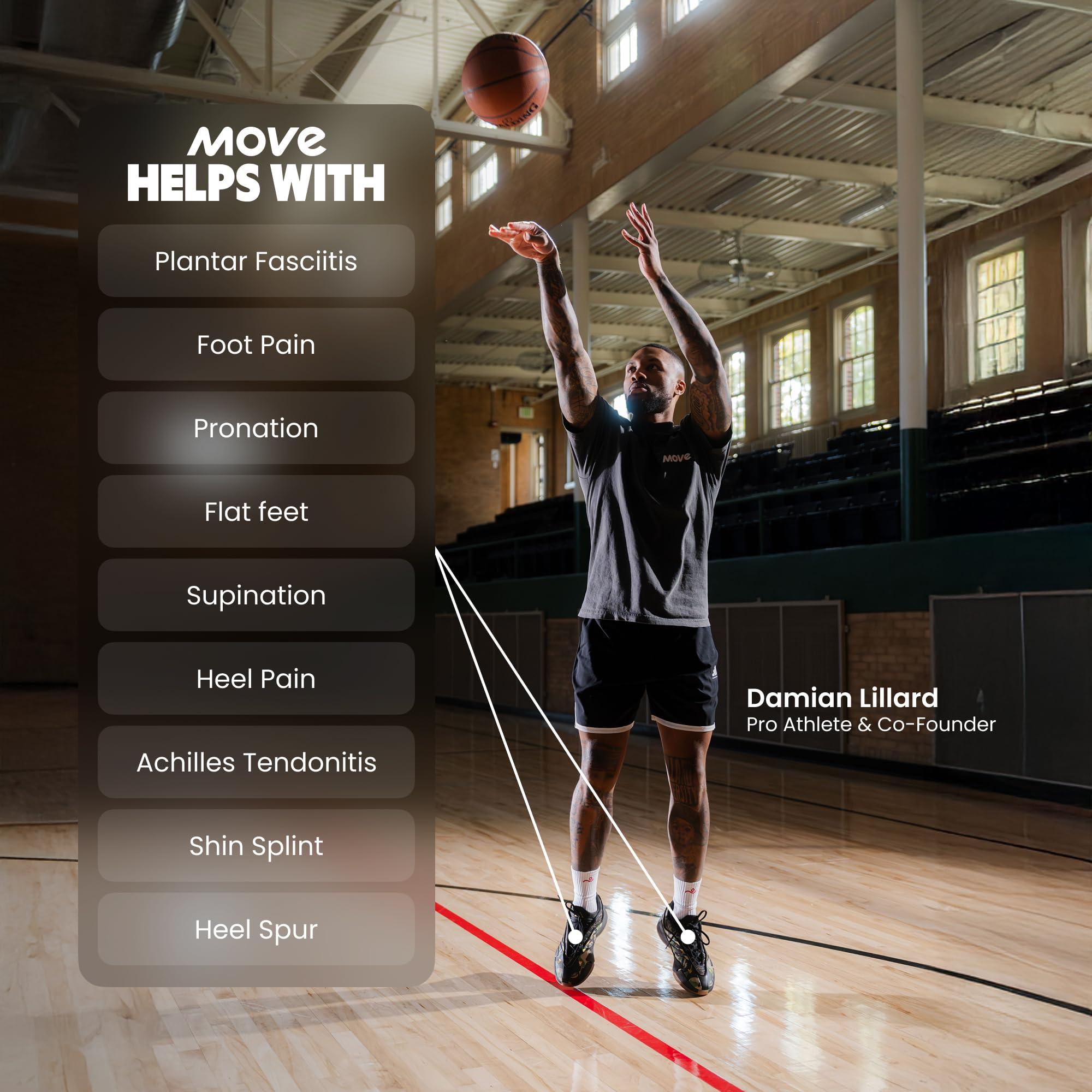 Move Move Game Day Pro- Ultimate Performance Sports Insoles for Basketball, Volleyball, Football, Tennis, Athletics, Baseball, Running, and Active Lifestyle. Extra Shock Absorption (M 12-12.5/WM 13.5-14)