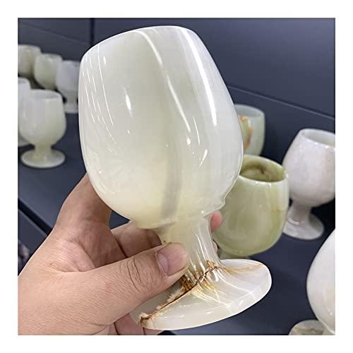 SAIYI SAIYI Decorative Ornaments 5 Inches Afghanistan Jade Goblet Healing Crystal Quartz Cup Reiki Energy Ore for Home Decor (Color : Partial White)