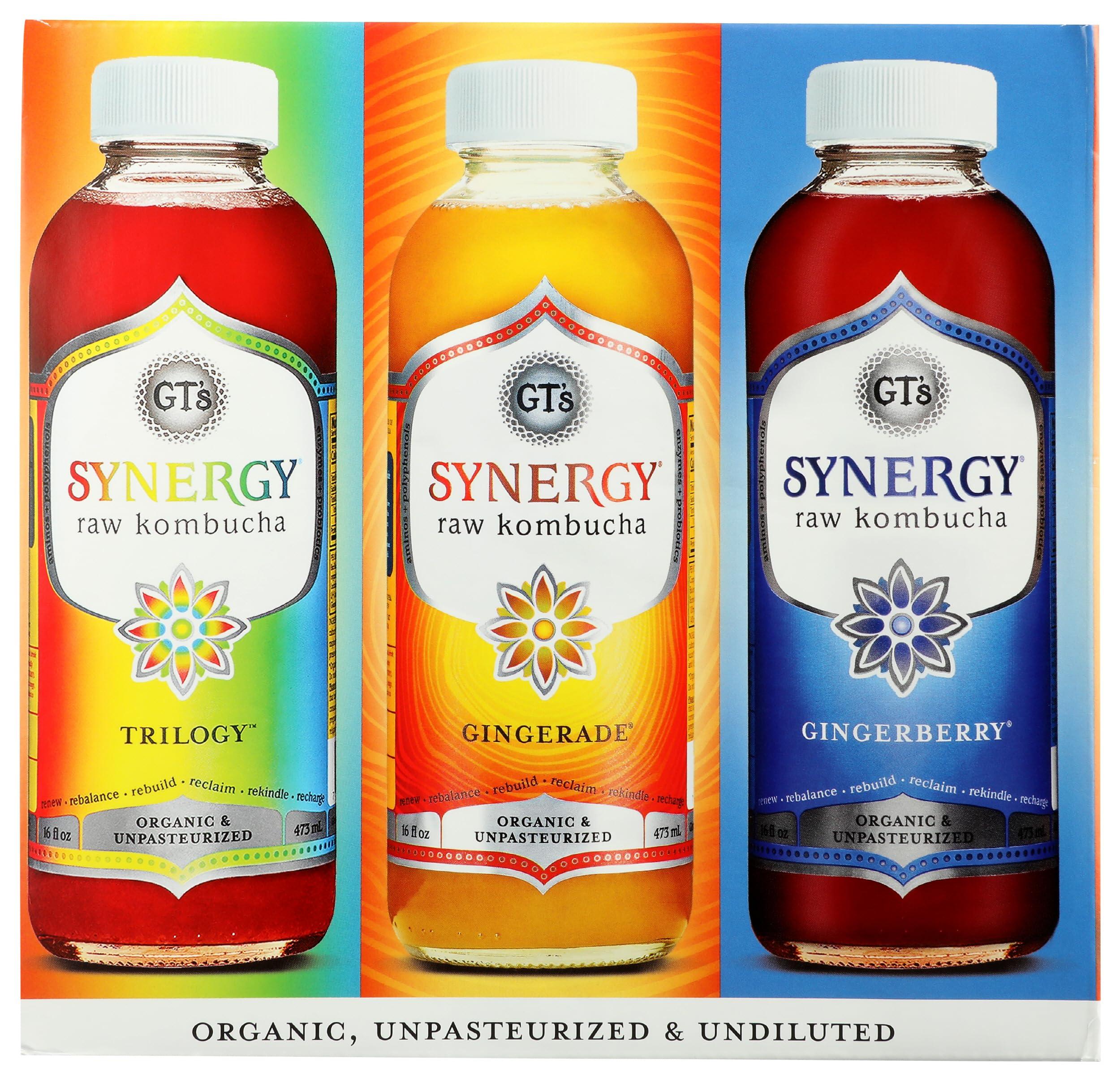 GTs Living Foods GTS LIVING FOODS Organic Synergy Kombucha Variety 6 Pack, 16 FZ