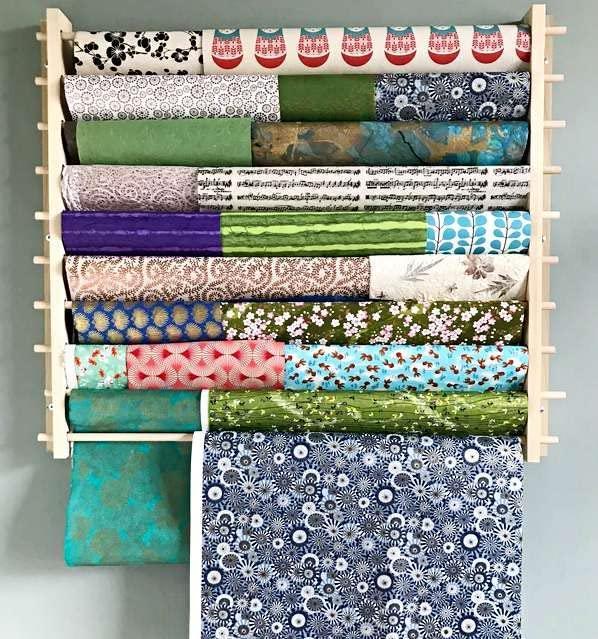 Z-Things Z-Things Storage, Organizer, Dispensing Rack for Gift Wrapping Paper, Ribbons, Cellophane, Vinyl Rolls, Paper, Maps Etc. Holds 10 Rows. Adjustable Width. Easy Wall Mount. Hardware Included.