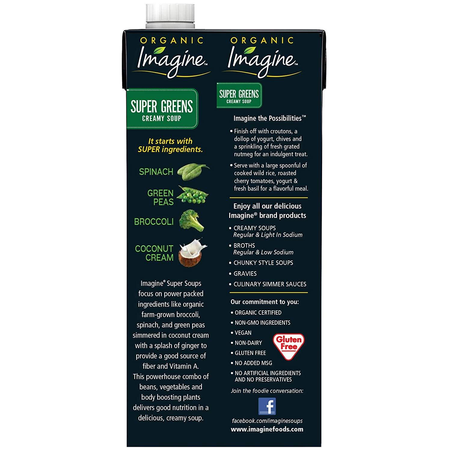 Imagine Organic Soup Imagine Organic Soup Variety Pack: Super Greens, Sweet Pea, Creamy Garden Tomato, Creamy Butternut Squash, 32 ounce (Pack of 4)