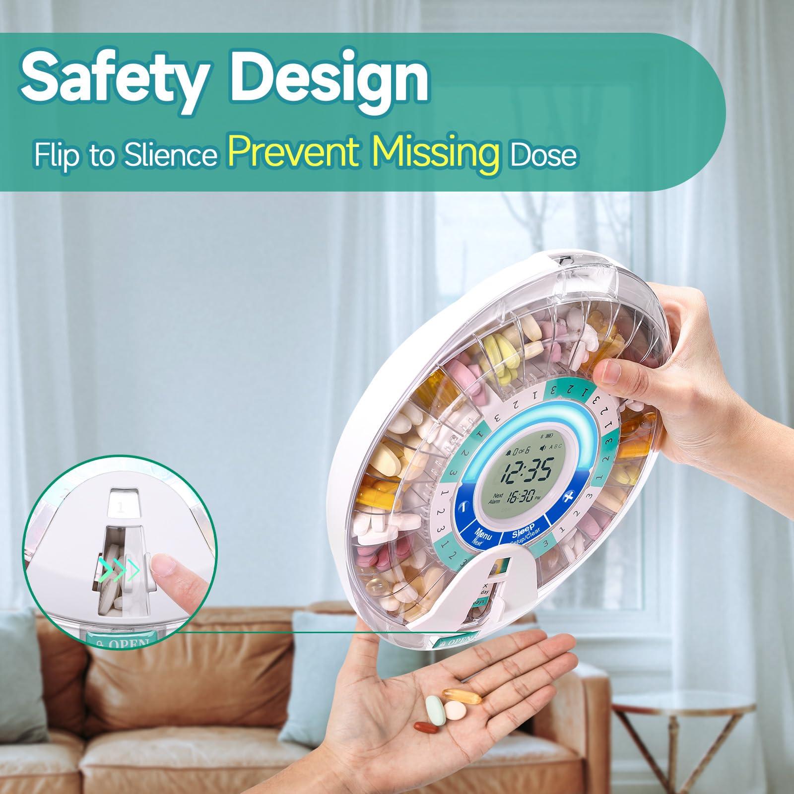 Windtrace Windtrace Automatic Pill Dispenser for Elderly, Electronic Monthly Pill Organizer with Alarm & Light, 28 Day Smart Lock Medication Dispenser, Timed Pill Dispenser Machine for Prescriptions & Vitamins