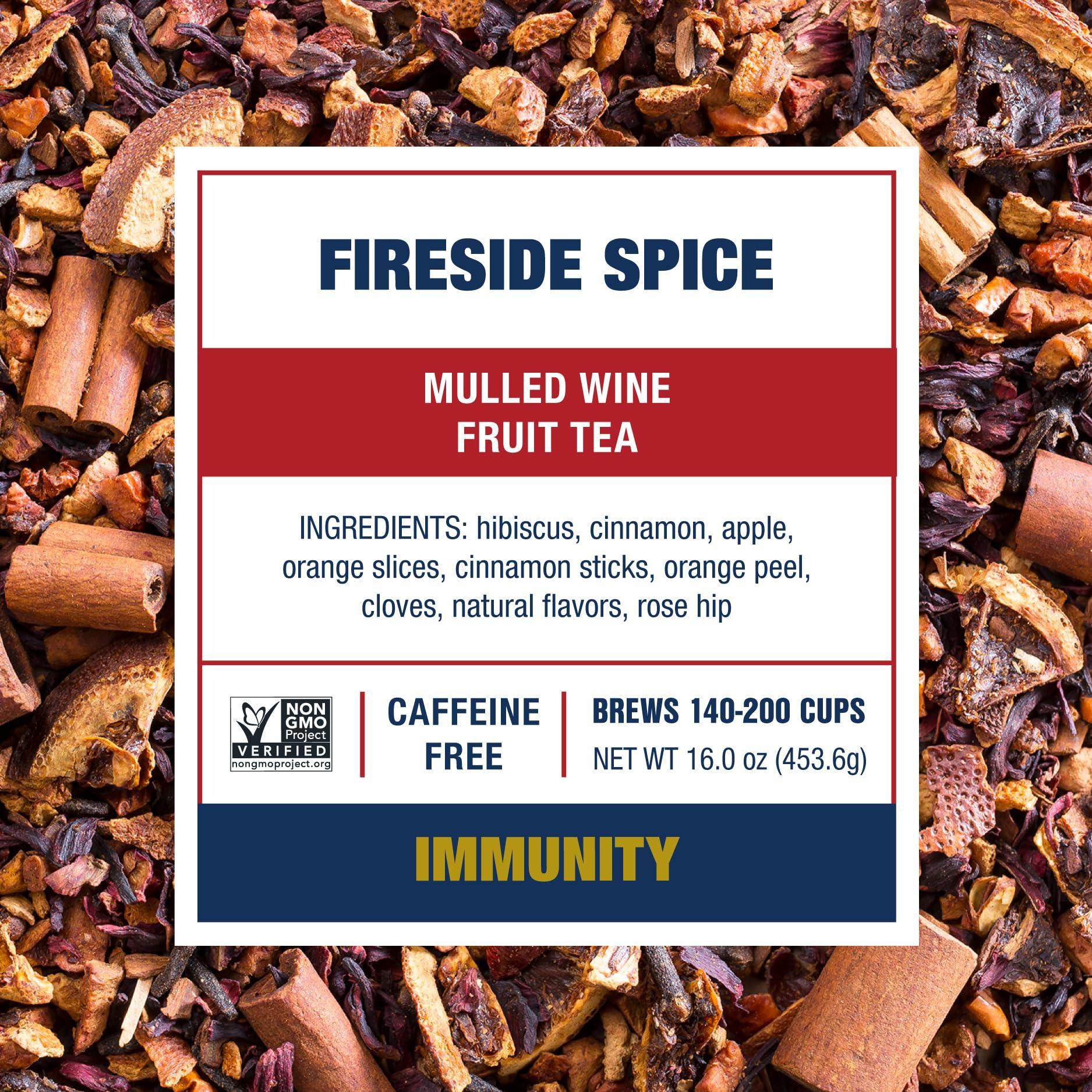 Tiesta Tea Tiesta Tea - Fireside Spice | Mulled Wine Herbal tea | Premium Loose Leaf Tea Blend | Non Caffeinated Holiday Teas | Make Hot or Iced Tea & Brews Up to 200 Cups - 16 Ounce Resealable Bulk Pouch