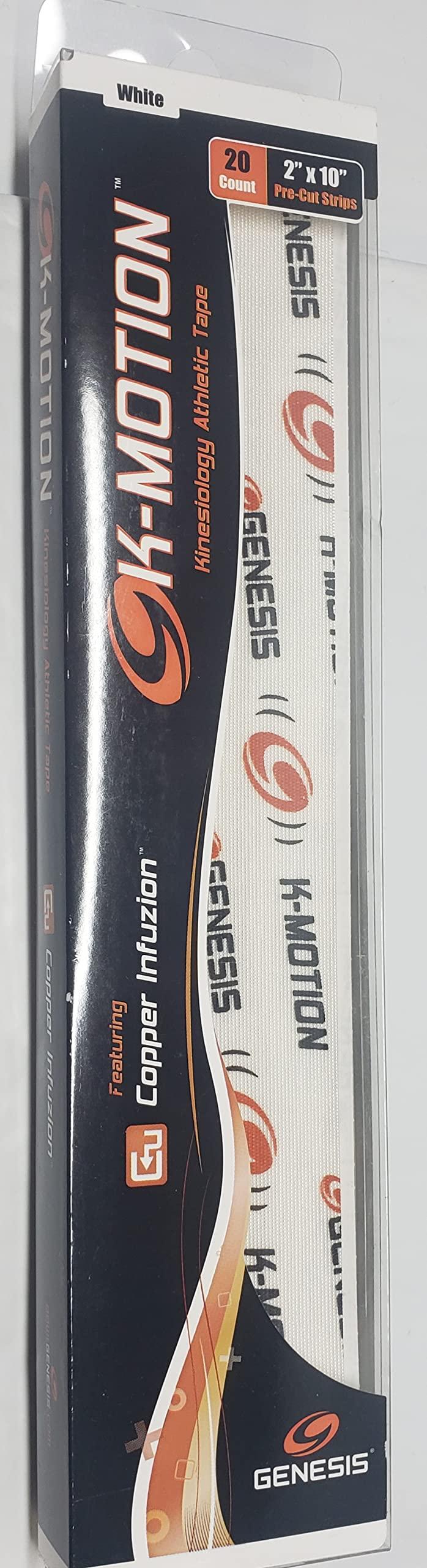 Genesis Bowling Genesis K-Motion Tape with Copper Infuzion- White Pre-Cut Pack (20 Count)