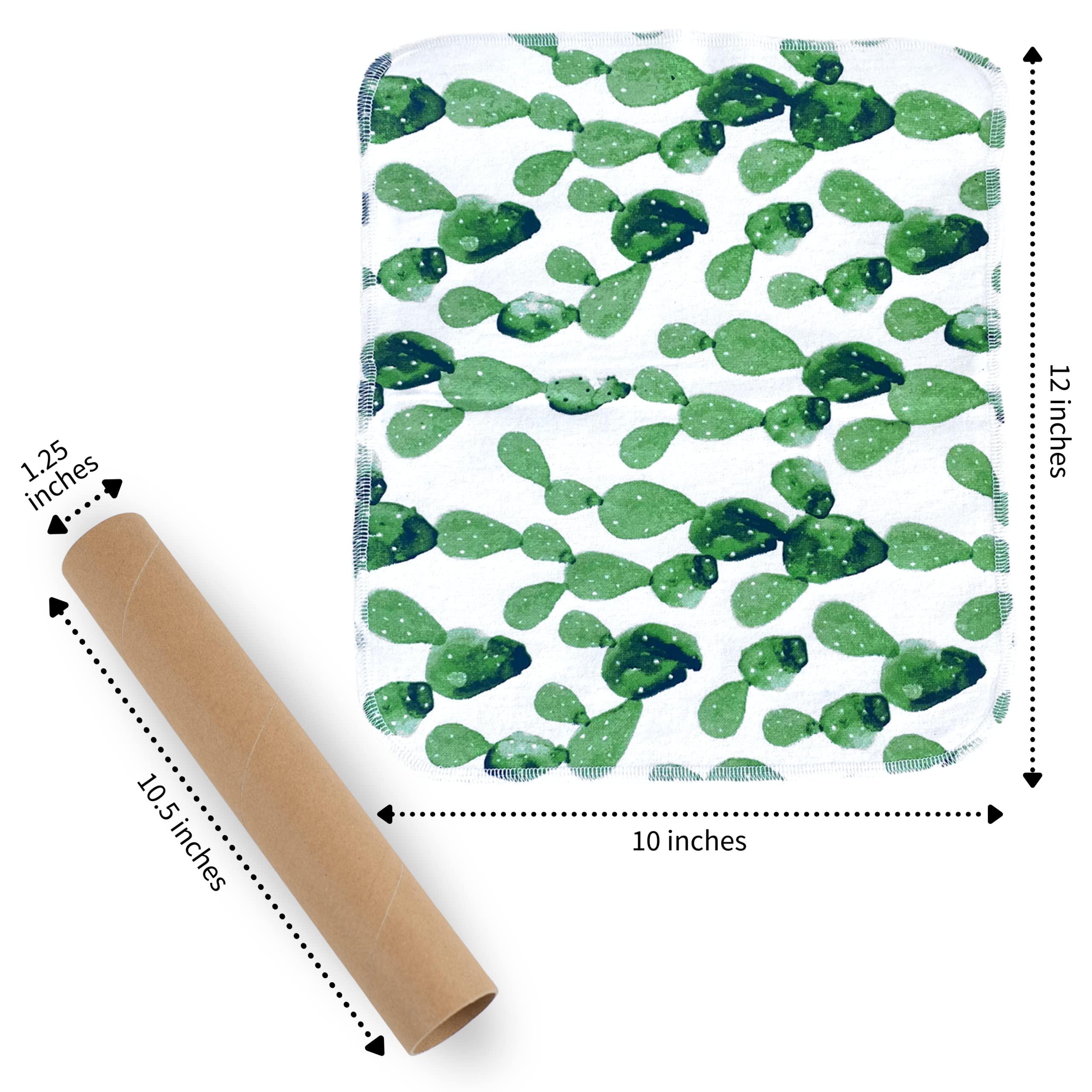 The Useless Brand The Useless Brand Reusable Paper Towels Roll | 12 Eco Friendly Washable Cotton Flannel Towels w/Cardboard Roll | Zero Waste & Sustainable | Fits on All Holders (Cactus, 12 Towels)