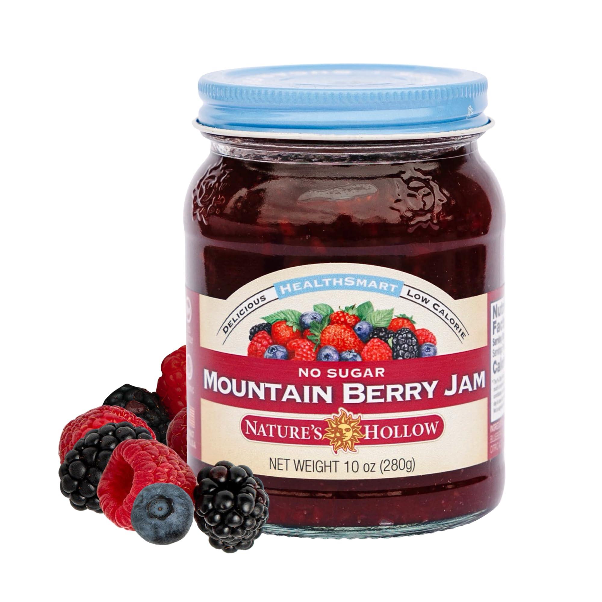 Nature's Hollow Nature\'s Hollow Mountain Berry Jam: Sugar Free Jam and Preserves, Low Cal, Non GMO, Keto Jam, Vegan, Gluten Free, and Diabetic Friendly - Sugar Free Jelly - 10oz