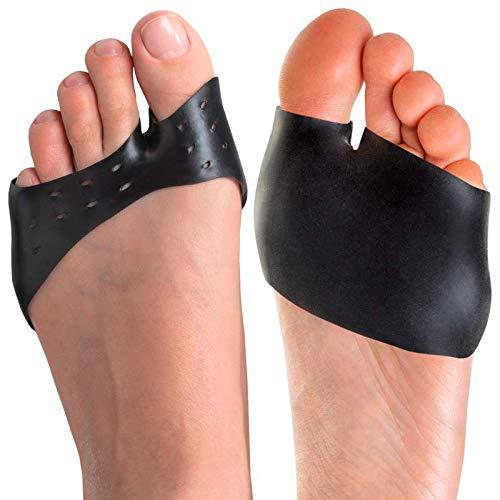 BRISON Metatarsal Pads Ball of Foot Cushions - Soft Gel Forefoot Sleeves Mortons Neuroma Callus Metatarsalgia Feet Pain Relief Bunion Forefoot Cushioning Relief Women Men - 2 Pairs - Black