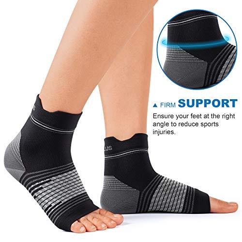 PAPLUS Plantar Fasciitis Sock (6 Pairs) for Men and Women, Compression Foot Sleeves with Arch and Ankle Support (Black, Medium)