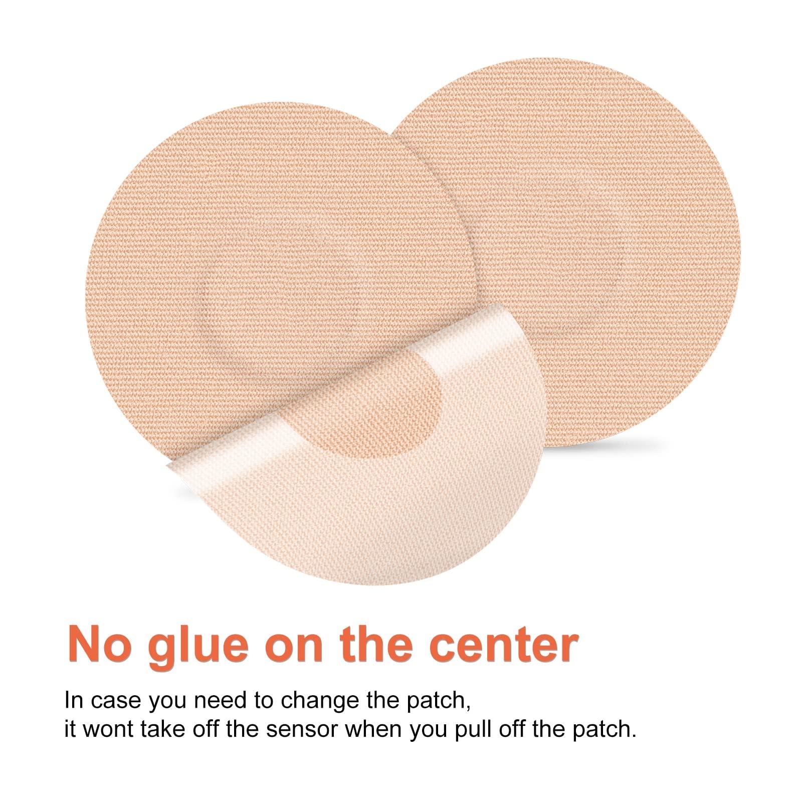 HONYOU Freestyle Adhesive Patches 25Pack Waterproof Libre2/3 Sensor Covers Flesh Flexible CGM Patches Without Glue in The Center-Enlite-Guardian-Freestyle Libre 14 Day Sensor Patches
