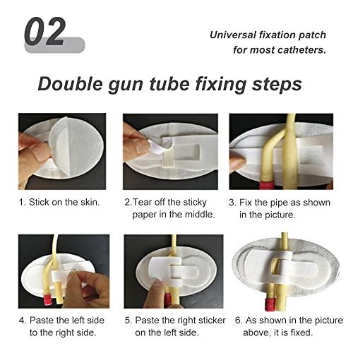 Chihutown 4 Pack Catheter Stabilization Device Tape, Catheter Tube Holder Adhesive, Foley Catheter Fixing Sticker, Catheter Securement Adhesive