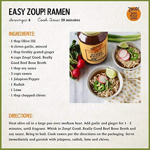 Zoup! Beef Bone Broth by Zoup! Keto-Friendly, Gluten Free, Fat Free, Non-GMO - Great for Stock, Bouillon, Soup Base or in Gravy - 1-Pack (32 oz)