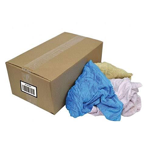 Zoro Select Recycled Cotton Towels Cloth Rag 4 lb. 18" x 18", Assorted