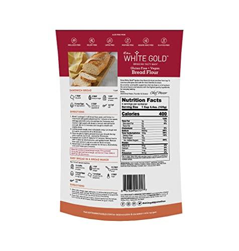 Extra White Gold Extra White Gold Gluten Free Bread Flour Blend For Breads, Yeasted Pastries , Pizza, Focaccia [Kosher] [Gluten Free] [Vegan] [Soy Free] [Nut Free] [Dairy Free] 1.1 Pound (4 pack)