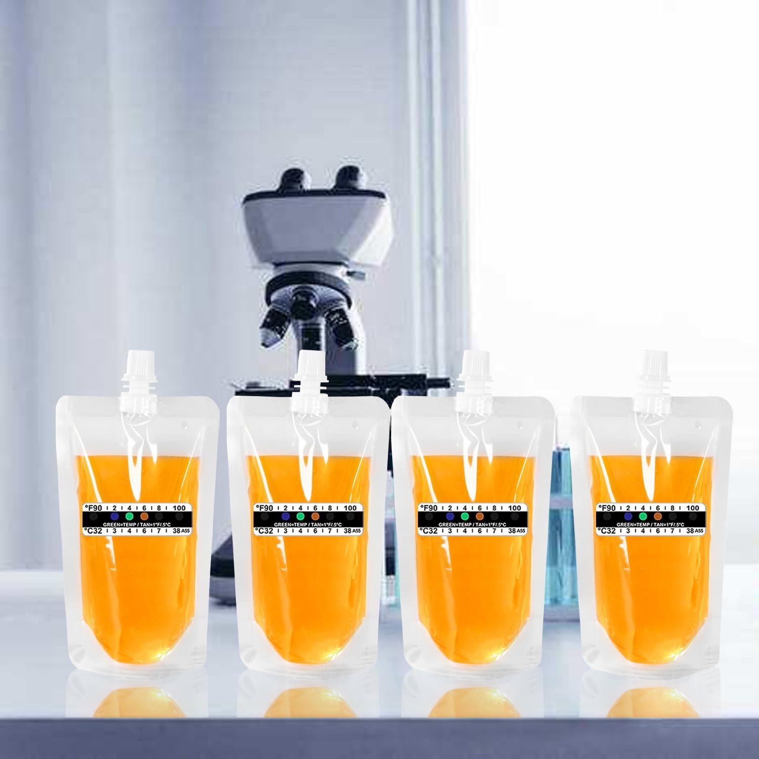 LonlyEagle 17 Pcs Urine Test Complete Kit Includes 5 Transparent Bags,10 Adhesive Temperature Test Strips,Filling Funnel47\"Adjustable Hidden Leg Straps,Portable Travel Urine Test Bag