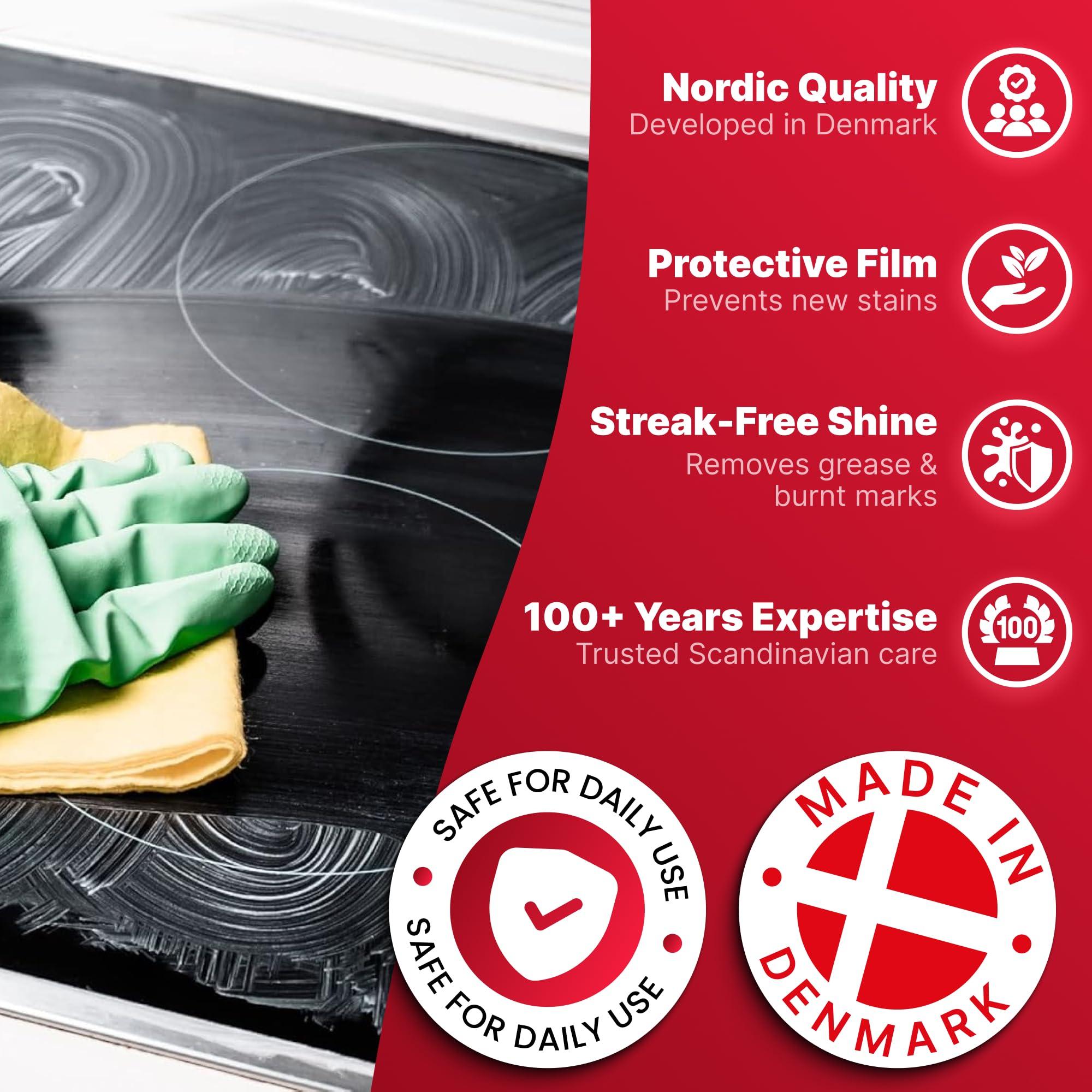 Nordicare Nordicare Stove Top Cleaner Glass Ceramic - Induction Cooktop Cleaner Polish And Protector For Everyday Use - No Scrubbing Pad Needed - Leaves Protective Film - Made In Denmark (16.9oz)