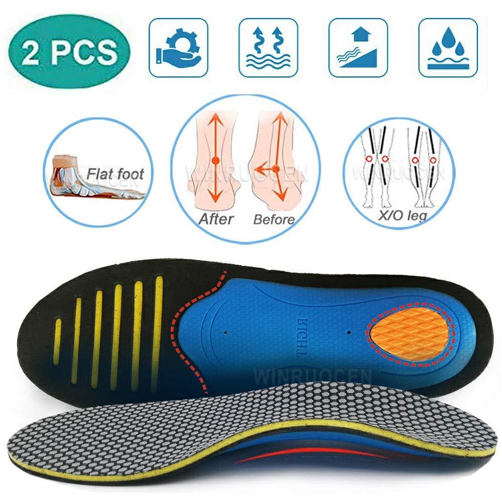 LLIMUE LLIMUE 2 Pieces EVA Orthopedic Insoles Orthotics Flat Foot Health Sole Pad for Shoes Insert Arch Support Pad,Black,M
