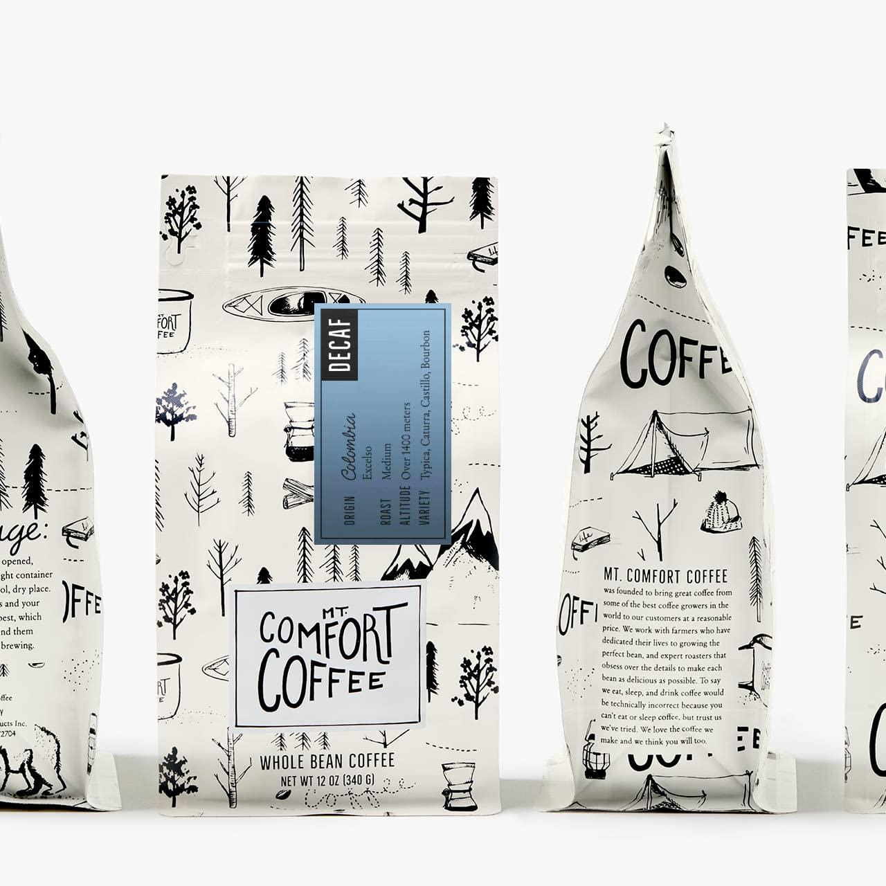 Mt. Comfort Coffee Mt. Comfort Coffee Decaf Colombia Medium Roast, 12 Ounce - Flavor Notes of Chocolate, Caramel and Tropical Fruit - Sourced From Small, Colombian Coffee Farms - Roasted Whole Beans