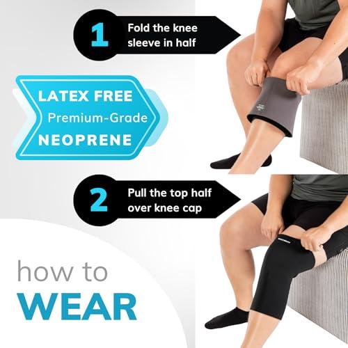 BraceAbility BraceAbility Plus Size Neoprene Knee Sleeve - 5X Bariatric Compression Support Brace for Women's or Men's Arthritis Joint Pain Relief and Treatment, Fitting Big Legs and Obese Thighs (5XL)