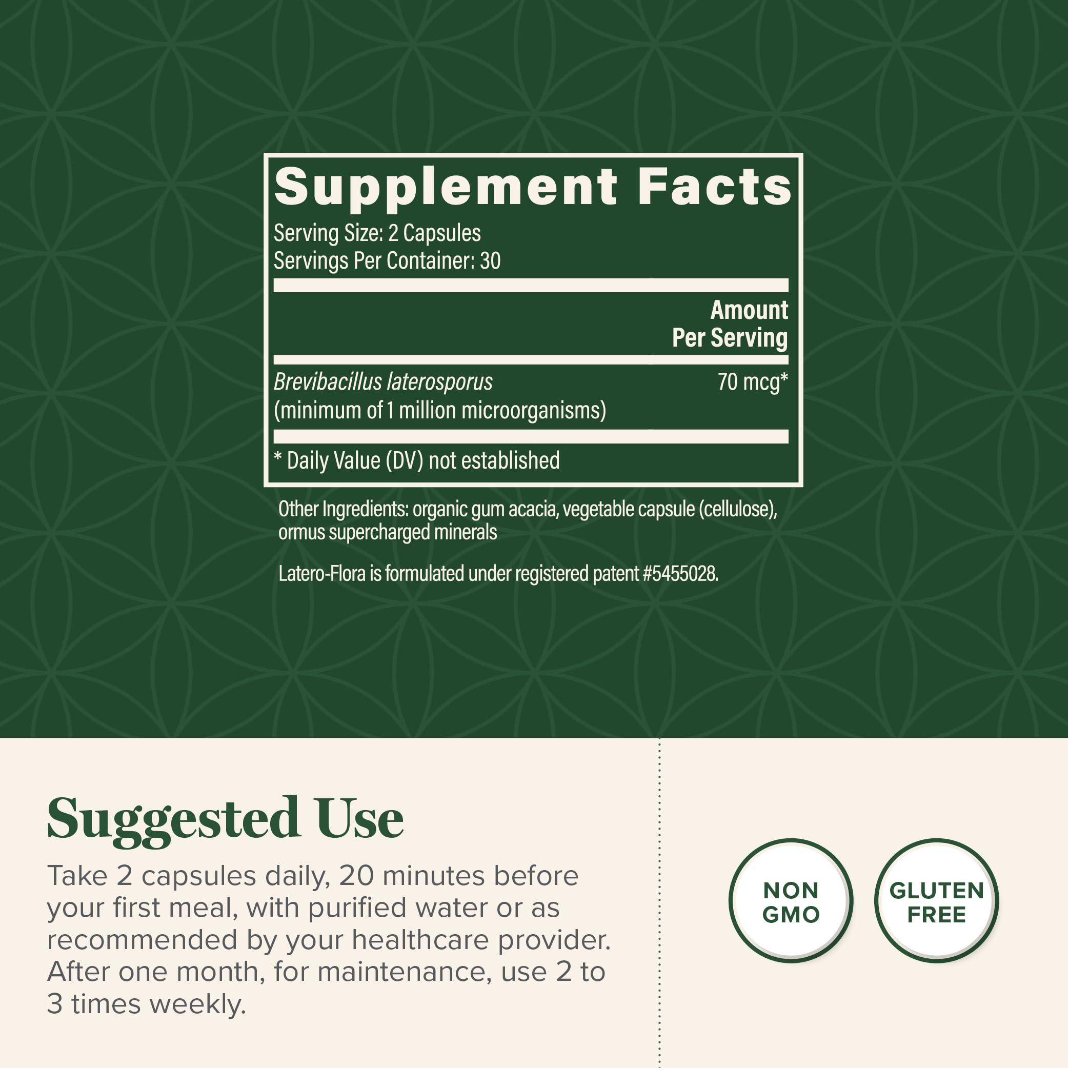 Global Healing Center Latero-Flora Probiotic 60 count by Global Healing Center