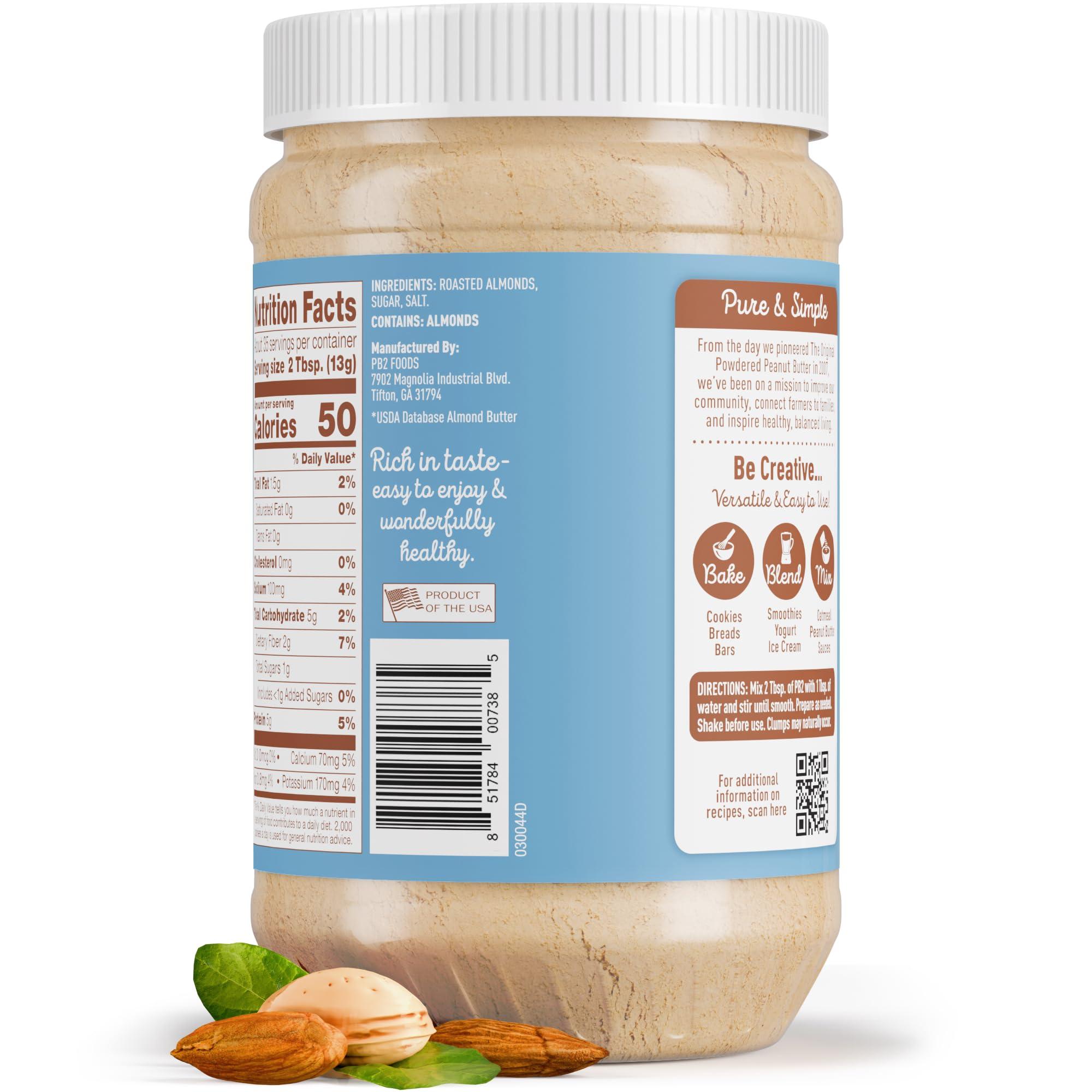 PB2 PB2 Powdered Roasted Almond Butter, 16oz Low-Fat Vegan Almond Powder, Low Carb Nut Butter, Non-GMO, Gluten Free, Kosher