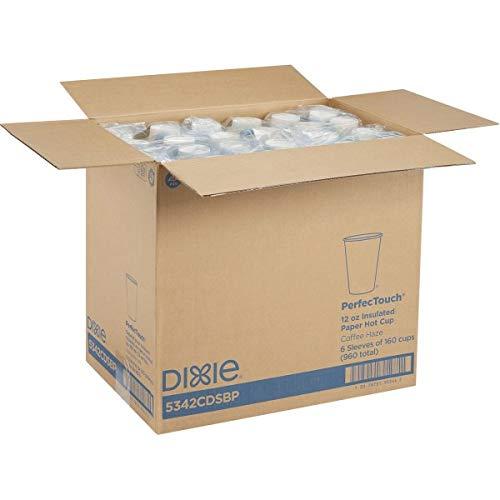 Dixie Dixie PerfecTouch 12 oz. Insulated Paper Hot Coffee Cup by GP PRO (Georgia-Pacific), Coffee Haze, 5342CDSBP, 160 Cups Per Case, Coffee Haze Design