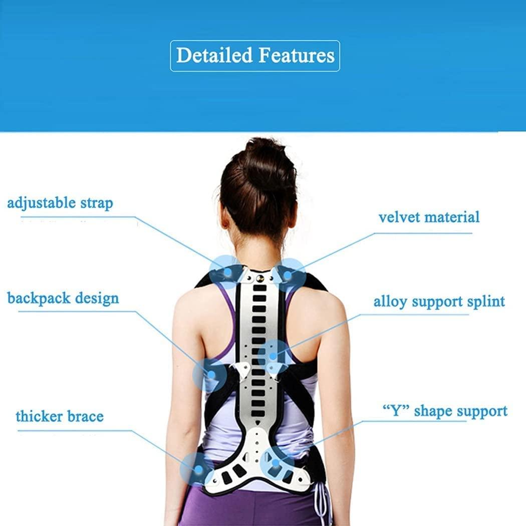 SJHY Posture Corrector Back Brace Metal Back Lumbar Support for Adults Men Women Lumbar Shoulder Posture Correction Pain Relief Back Posture (Size : Medium)
