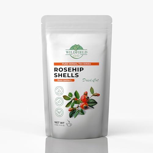 WILDFIELD HERBS 4 oz. Dried Rosehips Crushed Rose Hips Tea Dog-rose Herbal (Rosa canina) - 113g Dried Rose Hips Herb Tea escaramujo