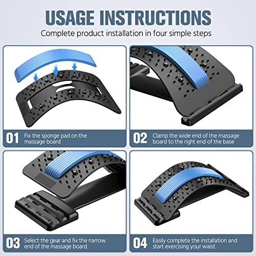 AFTRYOUGO AFTRYOUGO Back Stretcher with, Chest Expander, Lumbar Back Pain Relief Device, Multi-Level Back Massager Lumbar, Pain Relief for Herniated Disc, Sciatica, Scoliosis