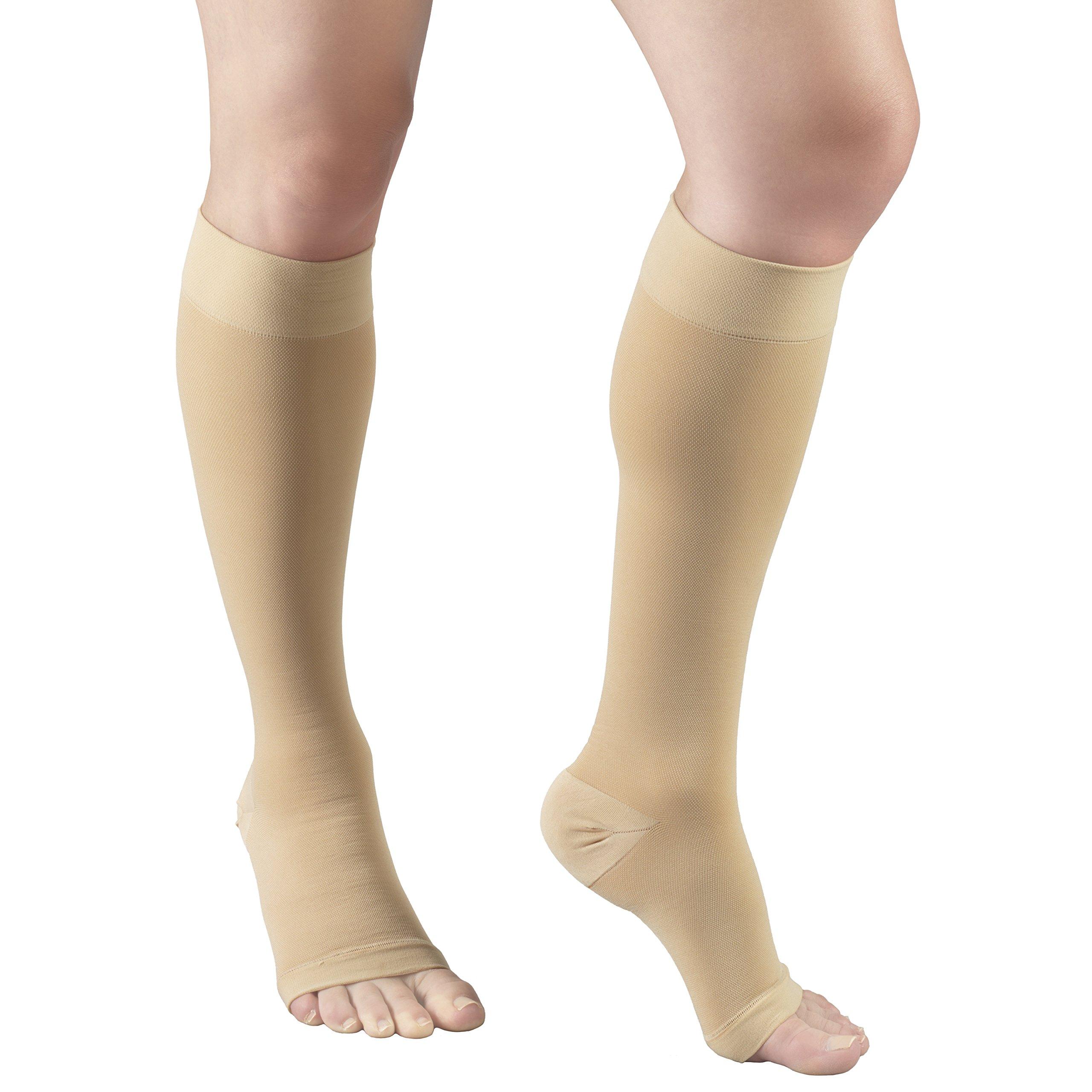 Truform Truform Compression 20-30 mmHg Knee High Open Toe Stockings Beige, X-Large - Short, 2 Count (0865S-XL 2PK)