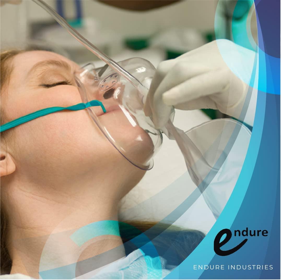 Endure Industries Endure Ind Elongated Non-Rebreathing Oxygen Mask,(Case of 30), Rebreather Oxygen Mask Adult Size