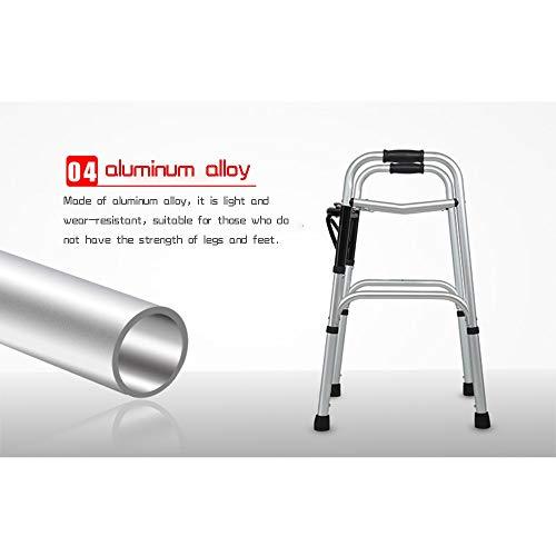 Bseack Bseack Rollator Walker Folding Travel Walker for Seniorswith Wheels Compact Walker Adjustable Hight with Handbrake Aluminum Walking Frame (Color : Standard)