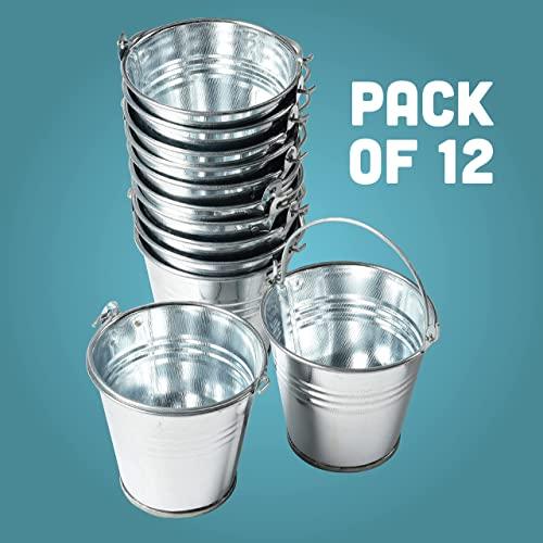 U. S. Toy Mini Metal Buckets,Pack of 12