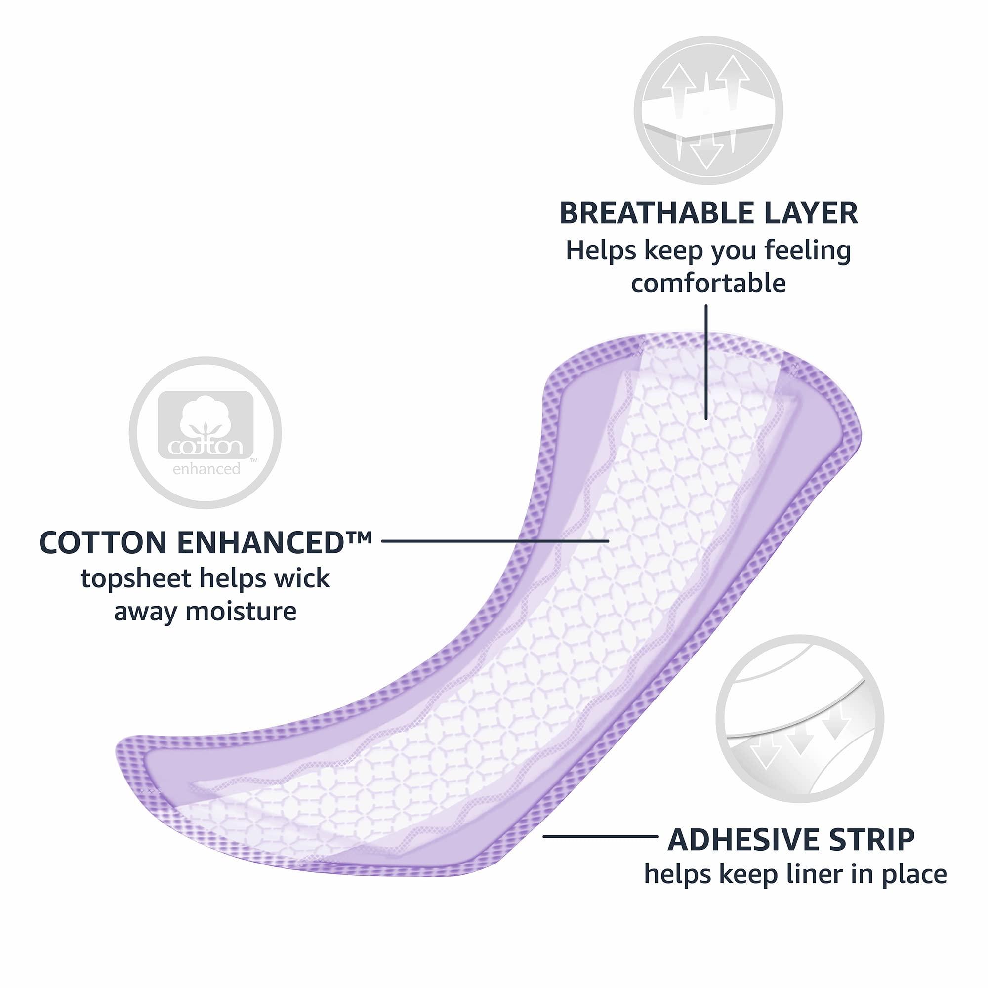 Amazon Basics Amazon Basics Daily Pantiliner, Regular Length, Unscented, 50 Count, 1 Pack (Previously Solimo)