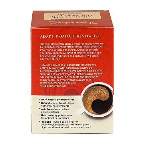 Teeccino Teeccino Mushroom Herbal Tea – Mushroom Adaptogen Tea Sampler – Support Your Health With Mushrooms and Adaptogenic Herbs, Prebiotic, Caffeine Free, Acid Free, 12 Tea Bags