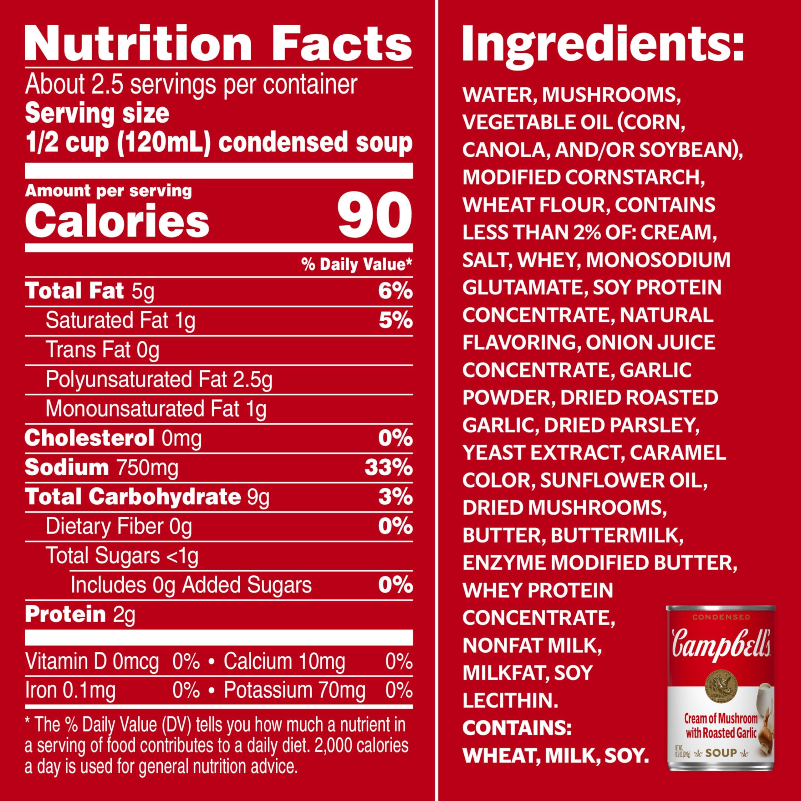 Campbell\'s Campbell\'s Condensed Cream of Mushroom with Roasted Garlic Soup, 10.5 Ounce Can (Pack of 4)