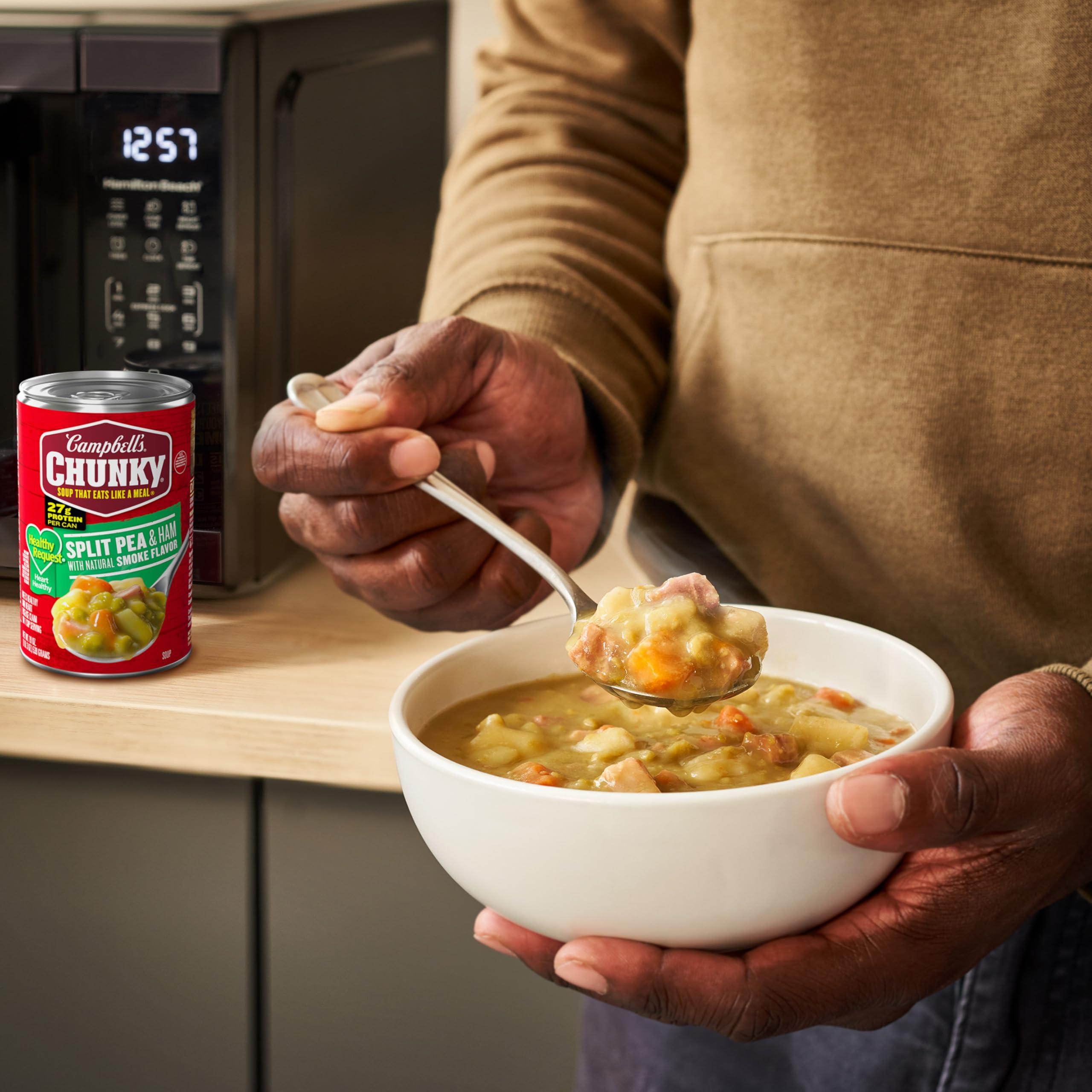Campbell\'s Campbells Chunky Healthy Request Soup, Split Pea Soup With Ham, 19 Oz Can (Pack of 4)