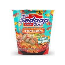 Mie Sedaap Mie Sedaap Cup Instant Noodle Rawit Bingit Rasa Baso Bleduk, 77 gram (Pack of 2)