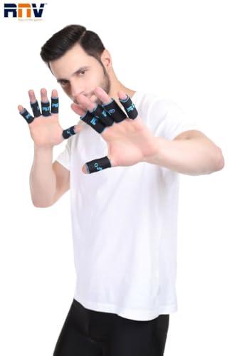 RNV RNV 10 PIECES BLACK COTTON ELASTIC STRETCHABLE FINGER COMPRESSION SLEEVE FOR COMFORT AND SUPPORT FOR FINGERS