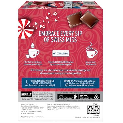 Swiss Miss Swiss Miss Peppermint Hot Cocoa, Single-Serve Keurig K-Cup Pods, Hot Chocolate, 88 Count (4 Packs of 22)