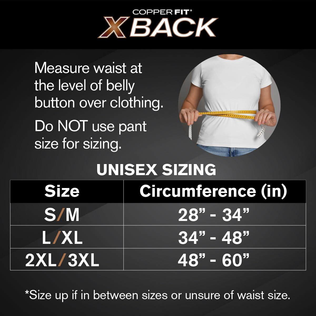 Copper Fit Copper Fit X-Back Brace for Lower Back Pain, Lumbar Support, Herniated Disc, Sciatica, Arthritis Adjustable, Breathable Design - for Men and Women (2X/3X)