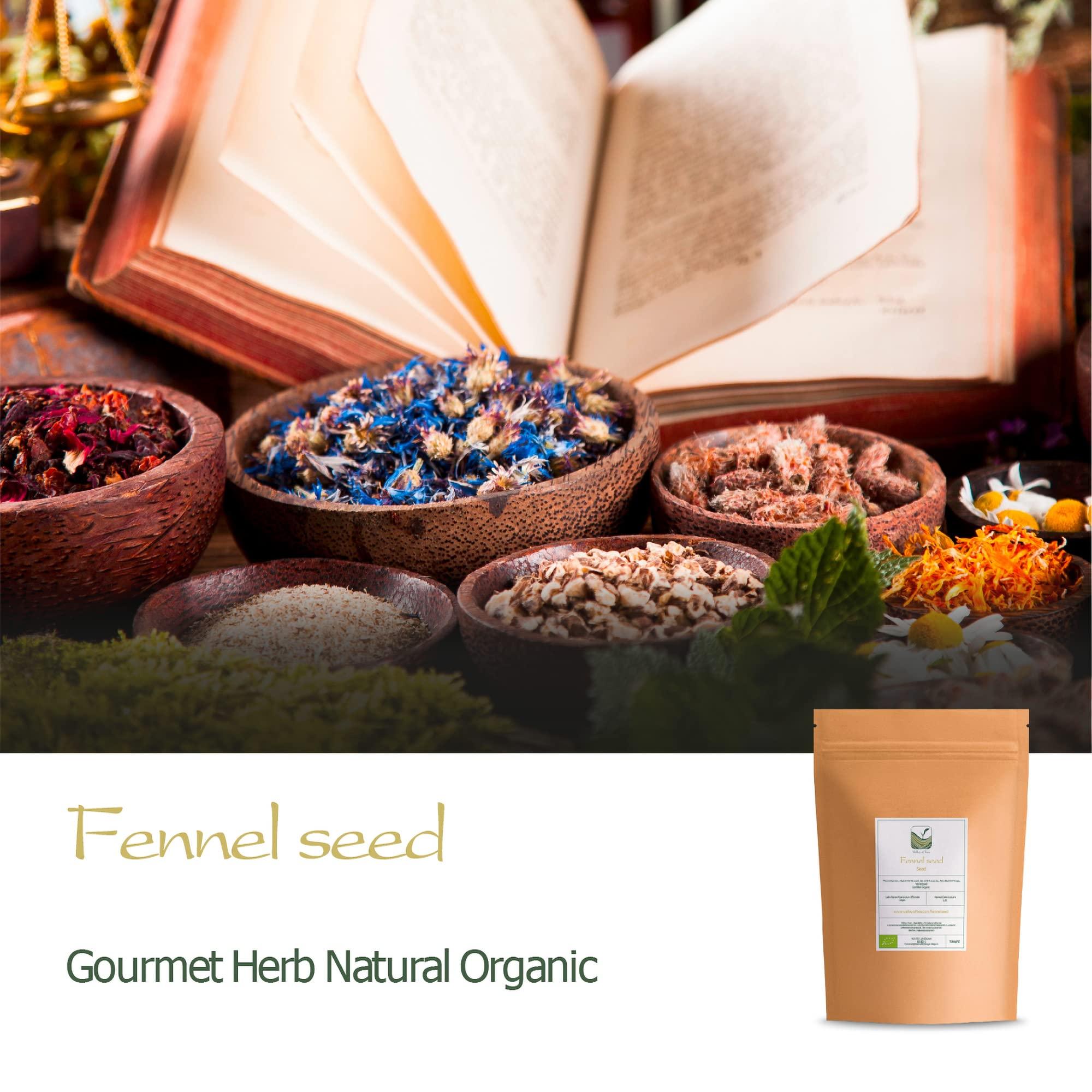 Valley of Tea Fennel Seed Organic Herbal Delicacy - Culinairy Grade - Foeniculum Vulgare Seeds Fenkel - Fennel Seeds For Cooking Organic Fennel Fenal Seeds 200g