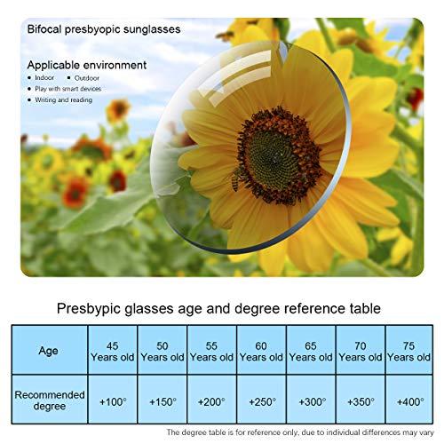 YIMI YIMI 2 Pairs Bifocal Reading Glasses Blue Light UV400 Protection Sport Sunglasses Far and Near Dual Use for Men Women Eyewear(Black and Brown, 2.50, multiplier_x)