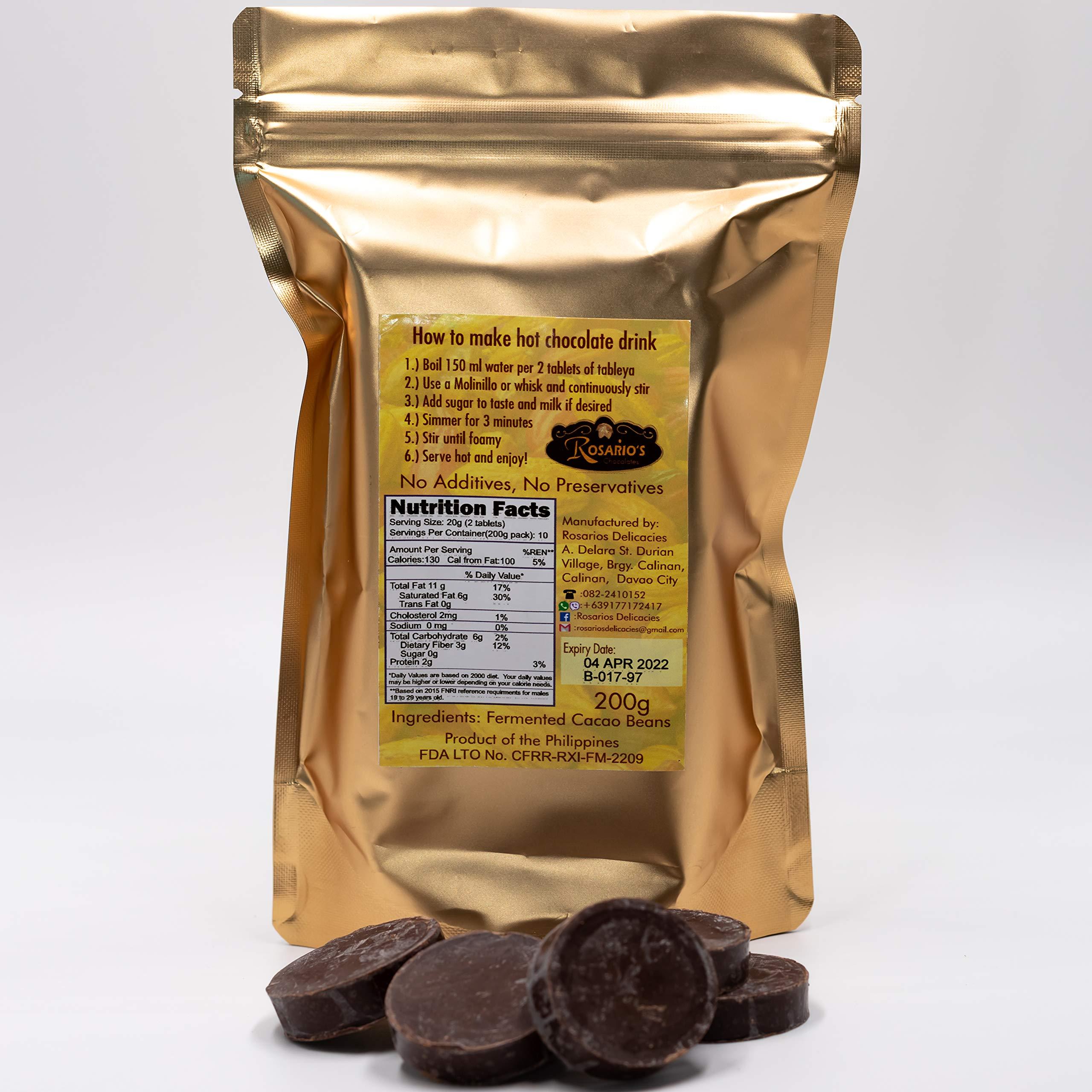 Rosario's Rosario\'s 100 Chocolate Tablea Authentic Philippines Tableya,7.05 Ounce (Pack of 1)