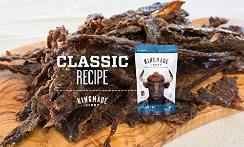 Kingmade Kingmade Beef Jerky Classic Premium Grass Fed Flank Steak Cuts, Gluten Free, Low Sugar & Low Sodium, No MSG Added, Natural Protein Snacks with No Nitrates & Nitrites (3 Pack)