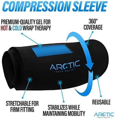 Arctic Neck Relief Cold Therapy Compression Ice Sleeve, Knee Ice Pack Wrap for Injuries, Elbow, Quad & Hamstring Relief, Flexible & Reusable Cold Wrap Recovery for Meniscus, ACL, MCL, Ice & Heat Therapy (X-Large)