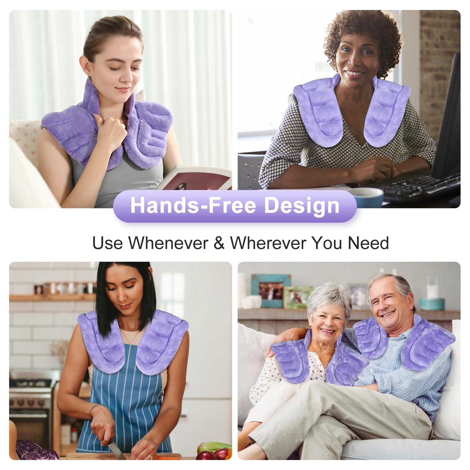 SUZZIPAD SuzziPad Microwave Heating Pad for Neck and Shoulders, Weighted Shoulder Wrap to Reduce Discomfort, Heated Wraps with Herbal Aromatherapy, Moist Heat Warmer Hot & Cold Compress